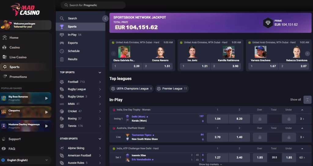 mad casino online bookmaker