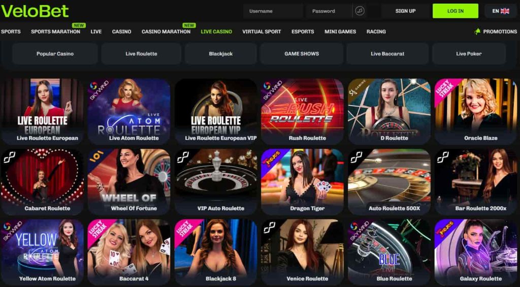 velobet live casino